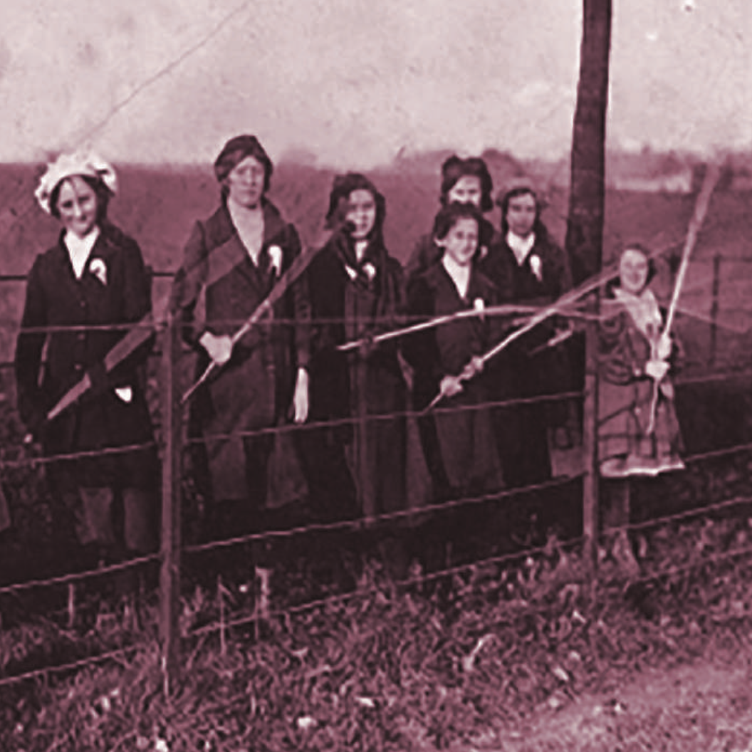 ‘Girls Beating the Bounds' at a fence near St Albans in Hertfordshire, 1913 (Soth 2020).